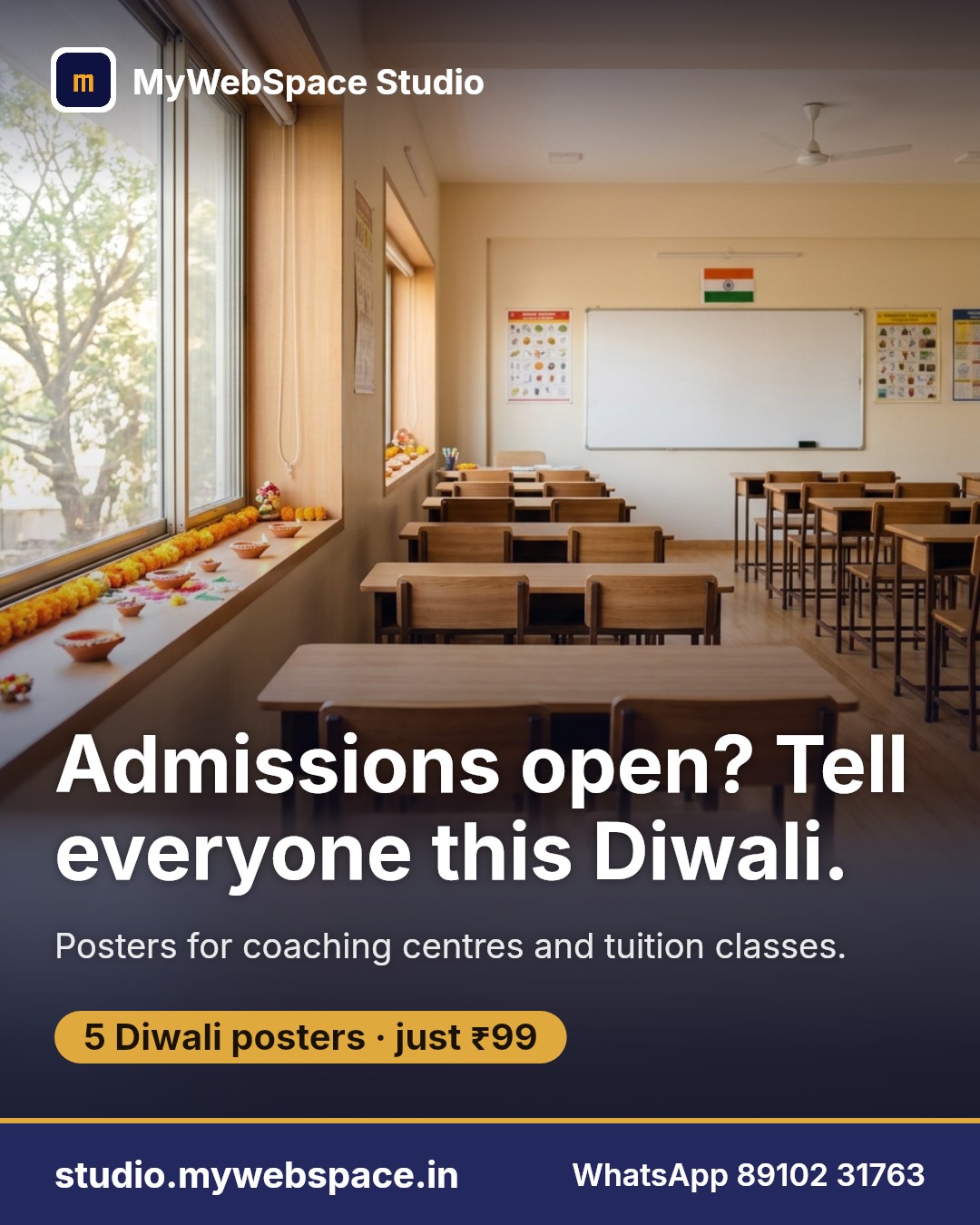 Admission posters for schools and coaching centres